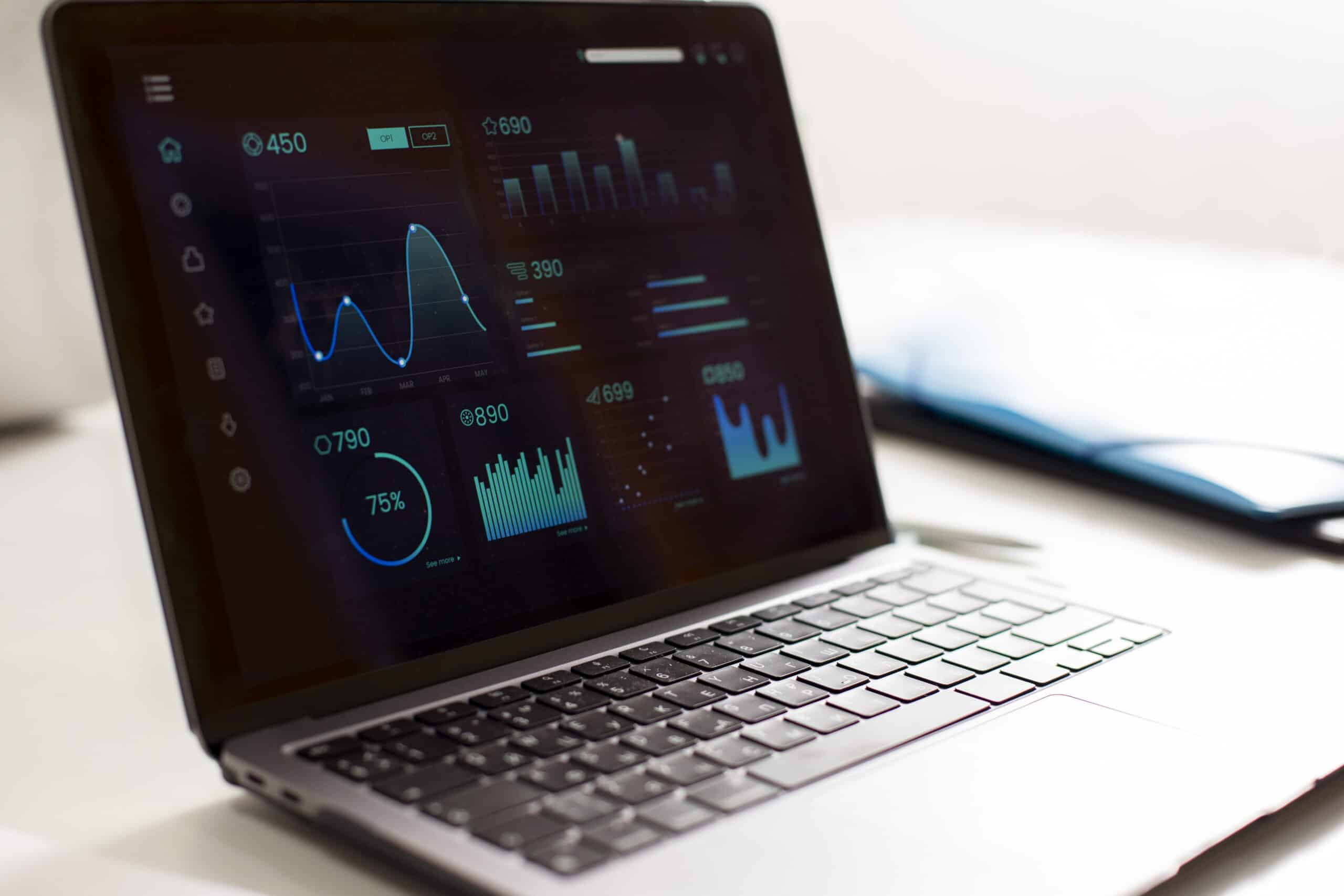 Data Analytics on computer laptop