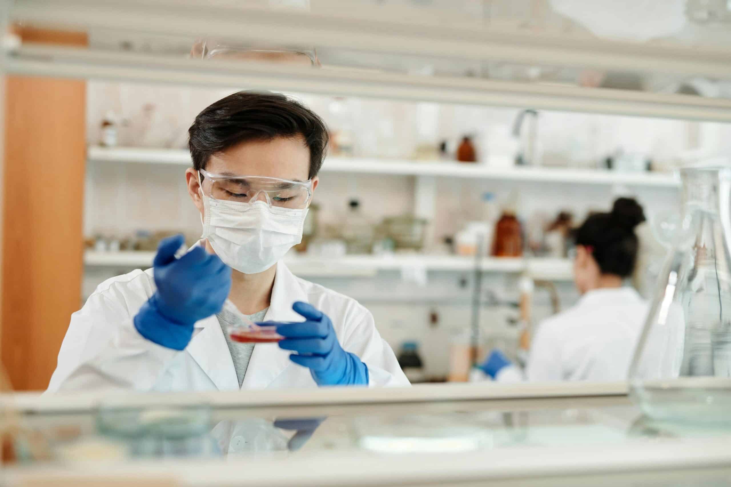 Man in lab working