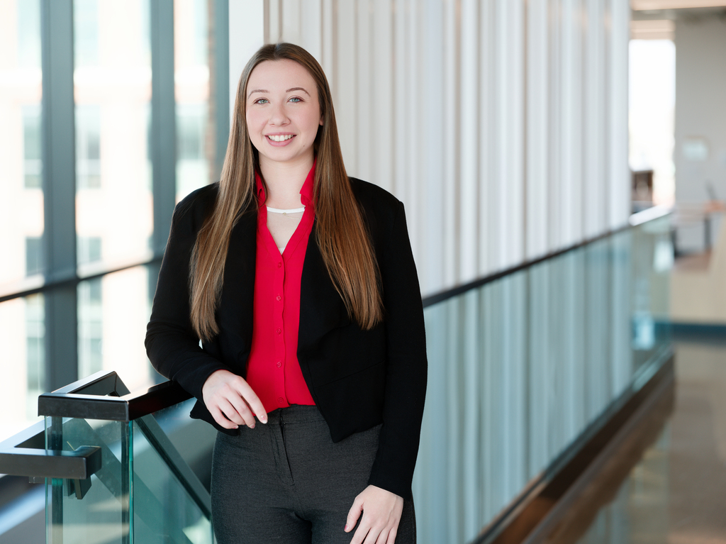 Lauren Lutman, a Master in the Study of Law student at Ohio State, works in corporate healthcare as a Medicaid growth strategy analyst—illustrating how a legal studies master's degree in health law can support careers in health care, Medicaid jobs, and other law-related fields.